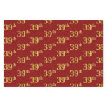 [ Thumbnail: Red, Faux Gold 39th (Thirty-Ninth) Event Tissue Paper ]