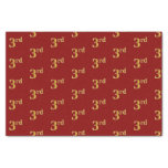 [ Thumbnail: Red, Faux Gold 3rd (Third) Event Tissue Paper ]