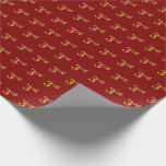 [ Thumbnail: Red, Faux Gold 3rd (Third) Event Wrapping Paper ]