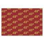 [ Thumbnail: Red, Faux Gold 40th (Fortieth) Event Tissue Paper ]
