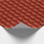 [ Thumbnail: Red, Faux Gold 40th (Fortieth) Event Wrapping Paper ]