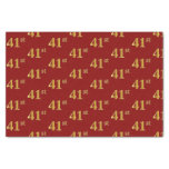 [ Thumbnail: Red, Faux Gold 41st (Forty-First) Event Tissue Paper ]
