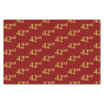 [ Thumbnail: Red, Faux Gold 42nd (Forty-Second) Event Tissue Paper ]