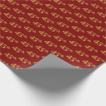 [ Thumbnail: Red, Faux Gold 45th (Forty-Fifth) Event Wrapping Paper ]
