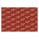 [ Thumbnail: Red, Faux Gold 50th (Fiftieth) Event Tissue Paper ]