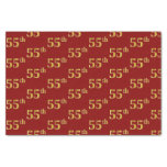 [ Thumbnail: Red, Faux Gold 55th (Fifty-Fifth) Event Tissue Paper ]