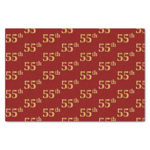 Red Faux Gold 55th Fifty_Fifth Event Tissue Paper