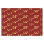 [ Thumbnail: Red, Faux Gold 56th (Fifty-Sixth) Event Tissue Paper ]