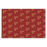 [ Thumbnail: Red, Faux Gold 5th (Fifth) Event Tissue Paper ]