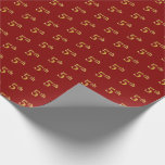 [ Thumbnail: Red, Faux Gold 5th (Fifth) Event Wrapping Paper ]