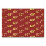 [ Thumbnail: Red, Faux Gold 60th (Sixtieth) Event Tissue Paper ]