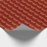 [ Thumbnail: Red, Faux Gold 60th (Sixtieth) Event Wrapping Paper ]