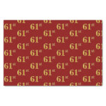 [ Thumbnail: Red, Faux Gold 61st (Sixty-First) Event Tissue Paper ]
