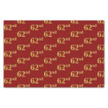 [ Thumbnail: Red, Faux Gold 62nd (Sixty-Second) Event Tissue Paper ]