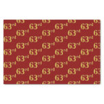 [ Thumbnail: Red, Faux Gold 63rd (Sixty-Third) Event Tissue Paper ]