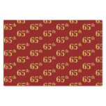 [ Thumbnail: Red, Faux Gold 65th (Sixty-Fifth) Event Tissue Paper ]