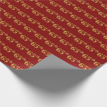[ Thumbnail: Red, Faux Gold 65th (Sixty-Fifth) Event Wrapping Paper ]
