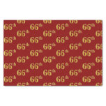 [ Thumbnail: Red, Faux Gold 66th (Sixty-Sixth) Event Tissue Paper ]