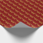 [ Thumbnail: Red, Faux Gold 66th (Sixty-Sixth) Event Wrapping Paper ]