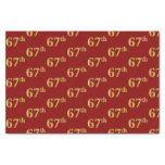 [ Thumbnail: Red, Faux Gold 67th (Sixty-Seventh) Event Tissue Paper ]