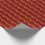 [ Thumbnail: Red, Faux Gold 67th (Sixty-Seventh) Event Wrapping Paper ]