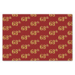 [ Thumbnail: Red, Faux Gold 68th (Sixty-Eighth) Event Tissue Paper ]