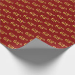 [ Thumbnail: Red, Faux Gold 68th (Sixty-Eighth) Event Wrapping Paper ]