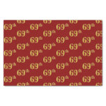 [ Thumbnail: Red, Faux Gold 69th (Sixty-Ninth) Event Tissue Paper ]