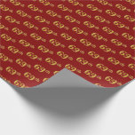 [ Thumbnail: Red, Faux Gold 69th (Sixty-Ninth) Event Wrapping Paper ]
