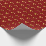 [ Thumbnail: Red, Faux Gold 6th (Sixth) Event Wrapping Paper ]
