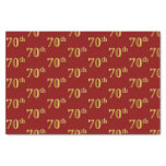 [ Thumbnail: Red, Faux Gold 70th (Seventieth) Event Tissue Paper ]