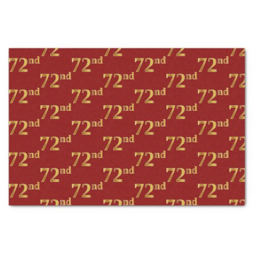 Red Faux Gold 72nd Seventy_Second Event Tissue Paper