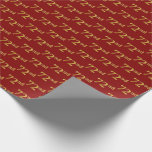 [ Thumbnail: Red, Faux Gold 72nd (Seventy-Second) Event Wrapping Paper ]