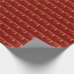 [ Thumbnail: Red, Faux Gold 73rd (Seventy-Third) Event Wrapping Paper ]