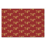 [ Thumbnail: Red, Faux Gold 74th (Seventy-Fourth) Event Tissue Paper ]