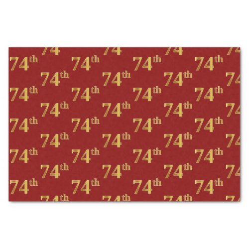 Red Faux Gold 74th Seventy_Fourth Event Tissue Paper