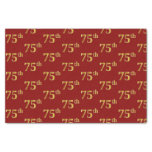 [ Thumbnail: Red, Faux Gold 75th (Seventy-Fifth) Event Tissue Paper ]