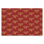 [ Thumbnail: Red, Faux Gold 76th (Seventy-Sixth) Event Tissue Paper ]
