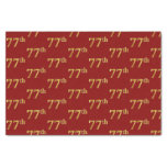 [ Thumbnail: Red, Faux Gold 77th (Seventy-Seventh) Event Tissue Paper ]