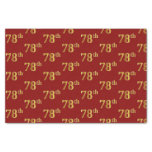 [ Thumbnail: Red, Faux Gold 78th (Seventy-Eighth) Event Tissue Paper ]