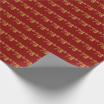 [ Thumbnail: Red, Faux Gold 78th (Seventy-Eighth) Event Wrapping Paper ]