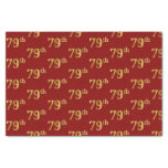 [ Thumbnail: Red, Faux Gold 79th (Seventy-Ninth) Event Tissue Paper ]