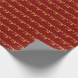 [ Thumbnail: Red, Faux Gold 79th (Seventy-Ninth) Event Wrapping Paper ]