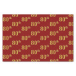 [ Thumbnail: Red, Faux Gold 80th (Eightieth) Event Tissue Paper ]