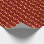 [ Thumbnail: Red, Faux Gold 80th (Eightieth) Event Wrapping Paper ]