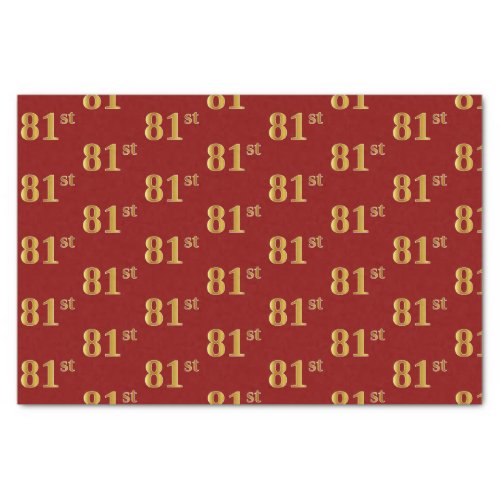 Red Faux Gold 81st Eighty_First Event Tissue Paper