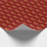 [ Thumbnail: Red, Faux Gold 81st (Eighty-First) Event Wrapping Paper ]