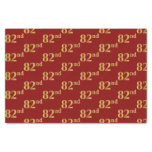 [ Thumbnail: Red, Faux Gold 82nd (Eighty-Second) Event Tissue Paper ]