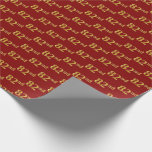 [ Thumbnail: Red, Faux Gold 82nd (Eighty-Second) Event Wrapping Paper ]