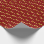 [ Thumbnail: Red, Faux Gold 83rd (Eighty-Third) Event Wrapping Paper ]